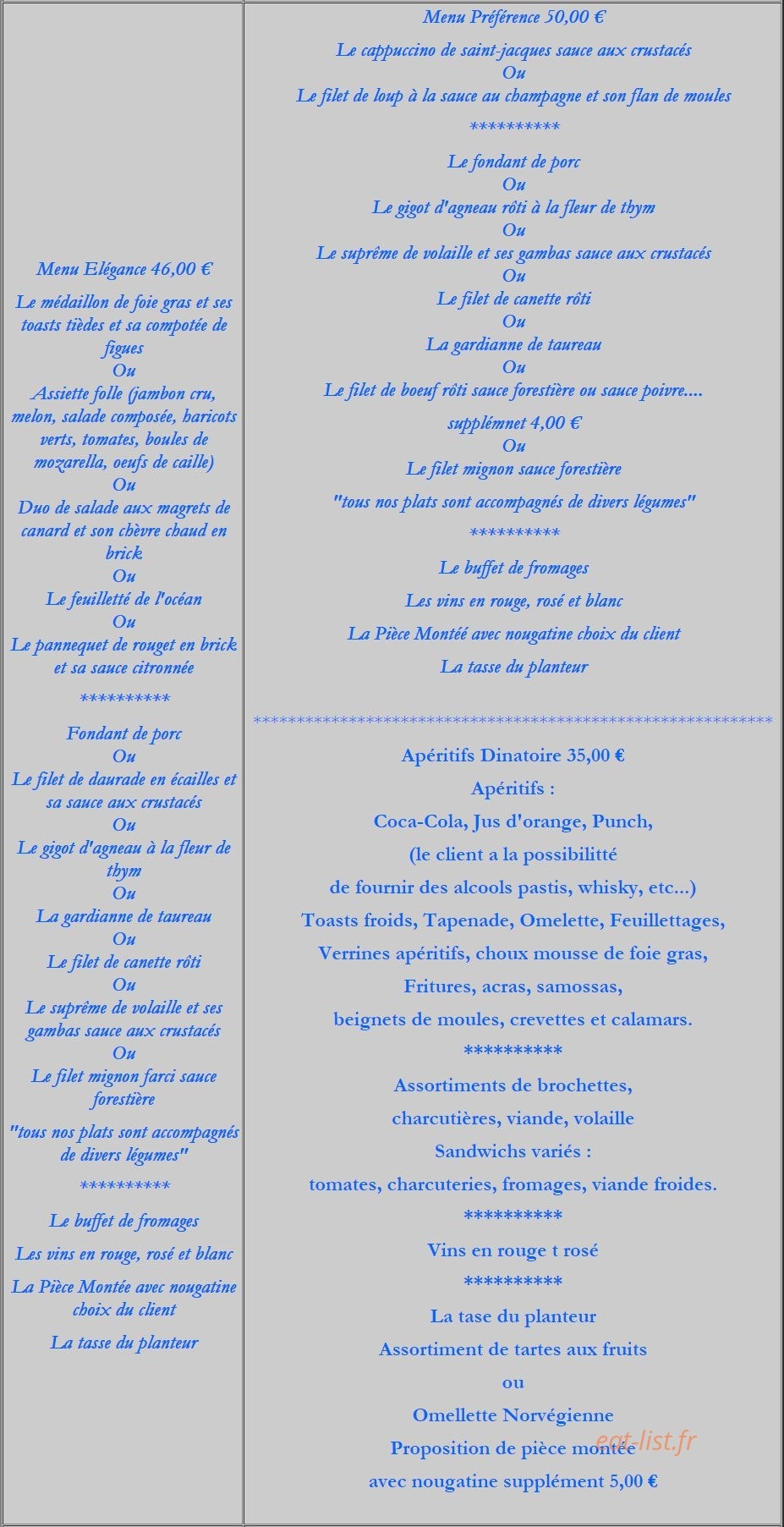 Auberge des Cavaliers — carte page 2