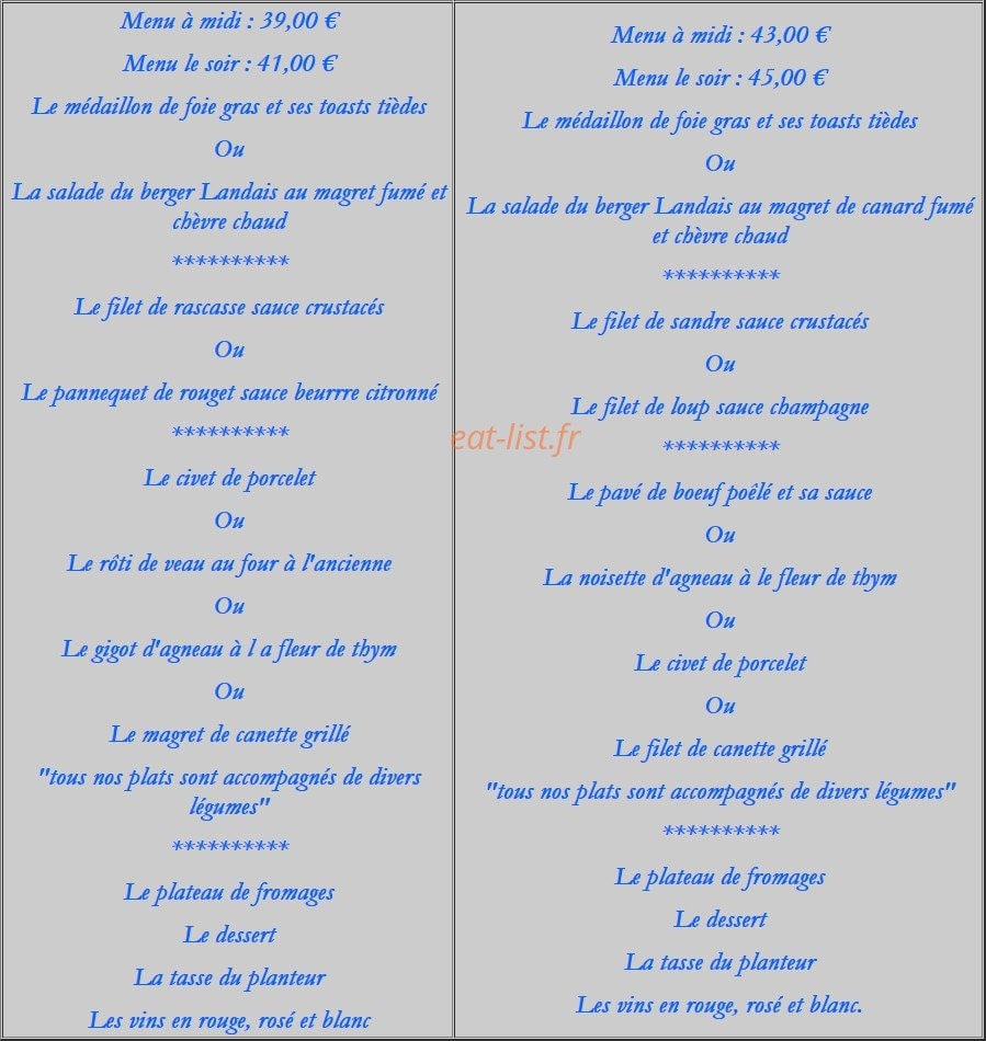 Auberge des Cavaliers — carte page 5