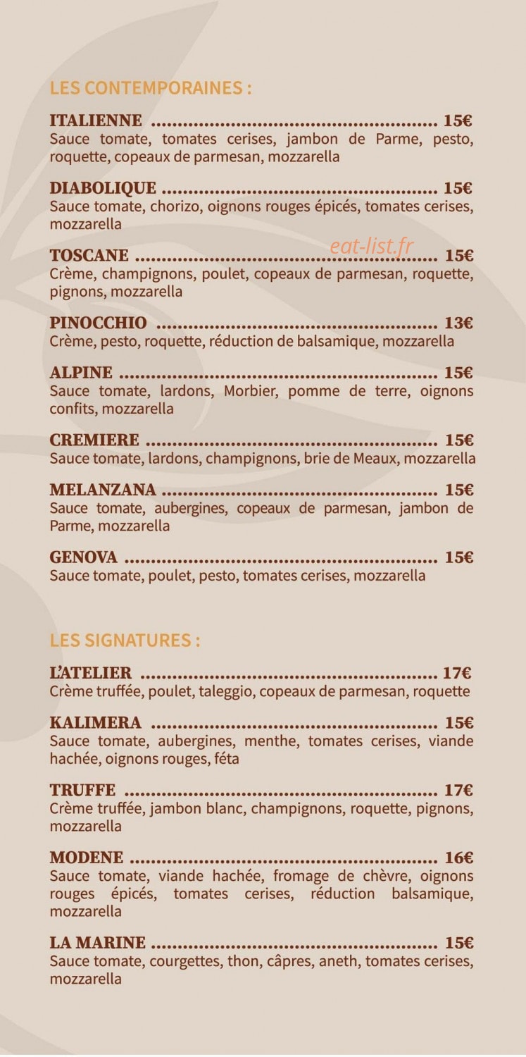 L’Atelier du Goût — carte page 3
