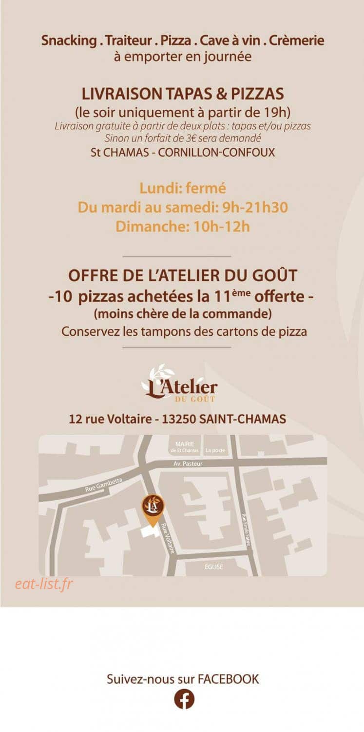 L’Atelier du Goût — carte page 4
