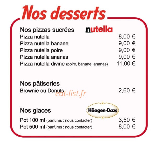 Mike's Pizza — carte page 4