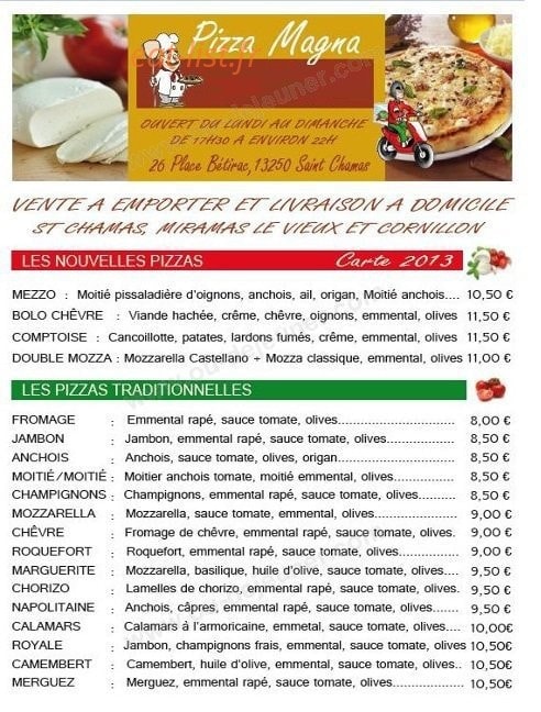 Pizza Magna — carte page 1