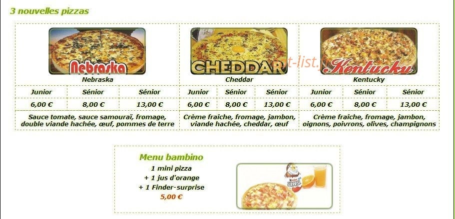 Sham's pizza — carte page 2