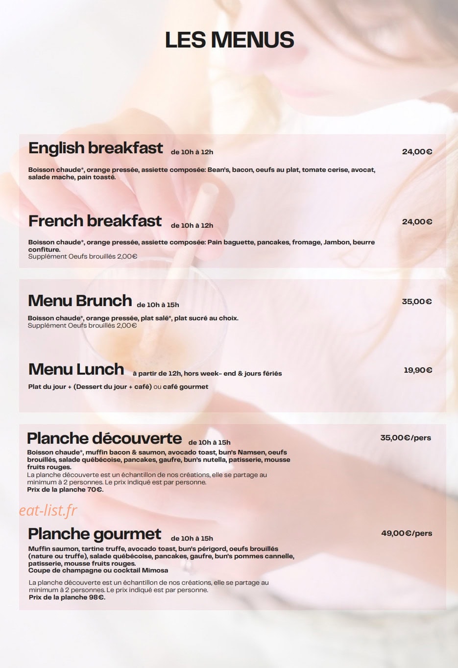 Breakfast Club — carte page 2