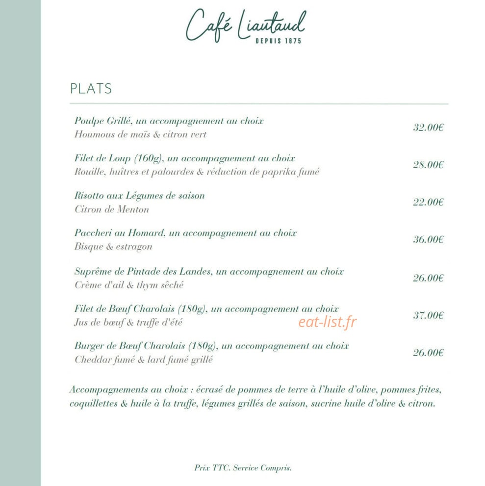 Café Liautaud — carte page 3