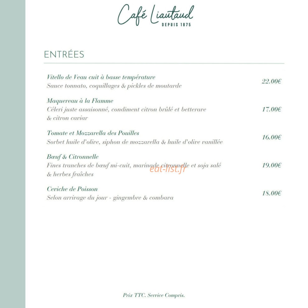 Café Liautaud — carte page 2