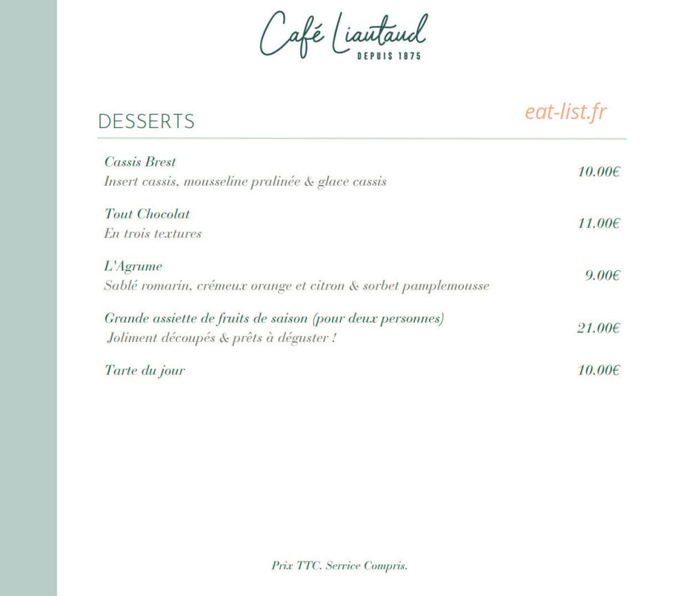Café Liautaud — carte page 5