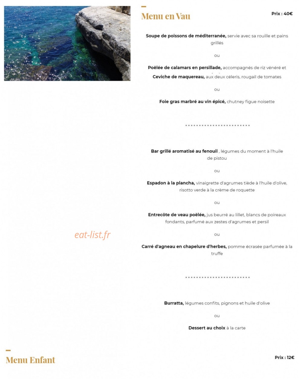 Chez Gilbert — carte page 3