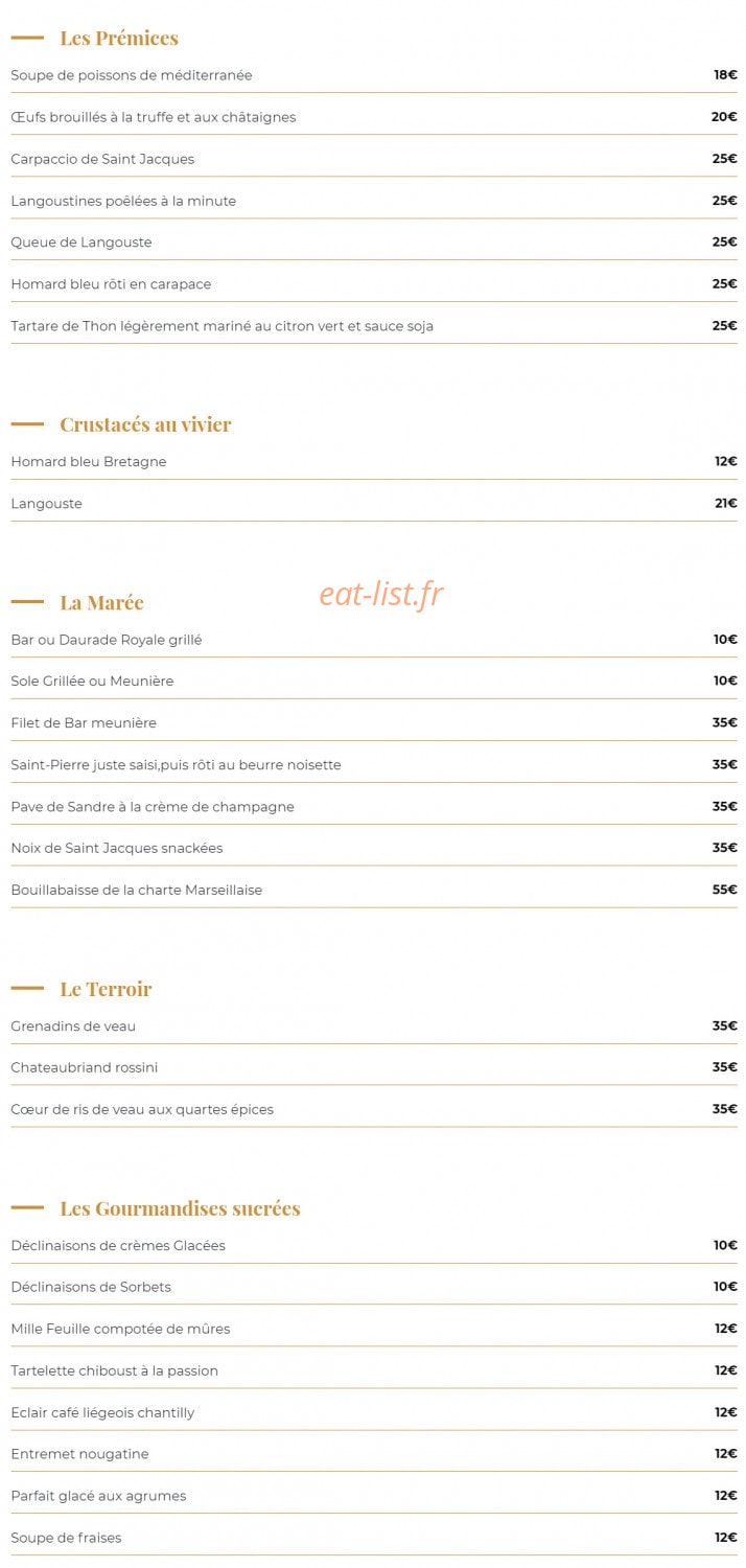 Chez Gilbert — carte page 1