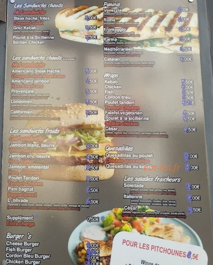 Chez Marie — carte page 1