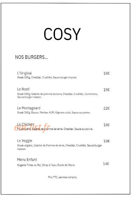 Cosy — carte page 3
