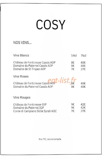 Cosy — carte page 7