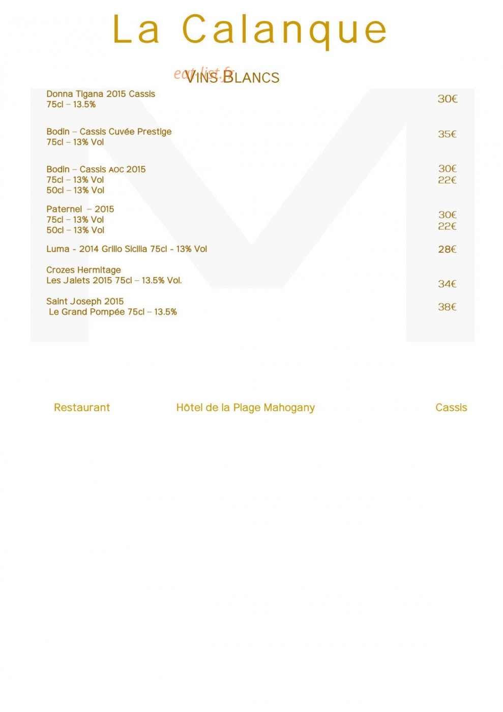 La Calanque M — carte page 4