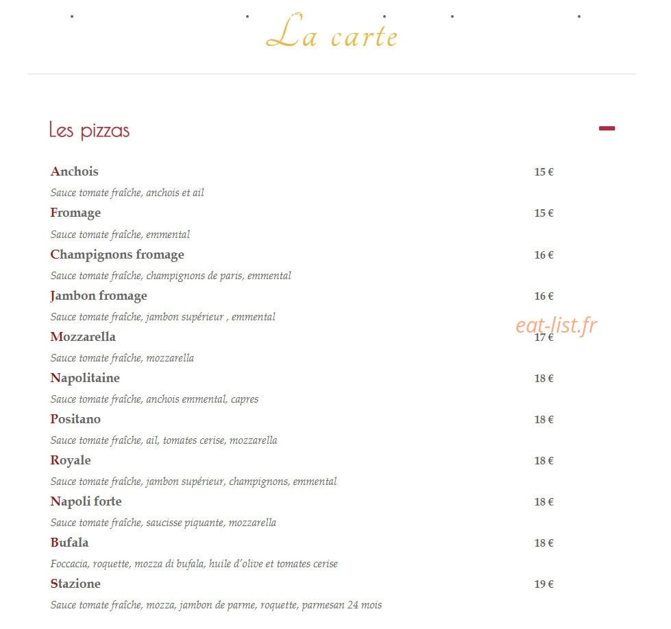 La Stazione — carte page 1