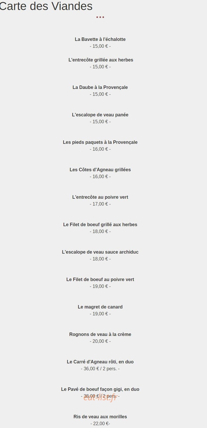 La vieille auberge — carte page 3