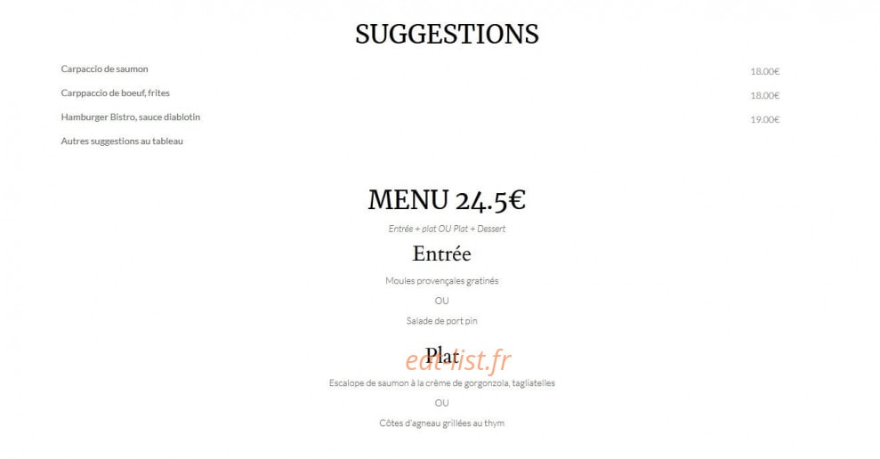 Le Bistro — carte page 6