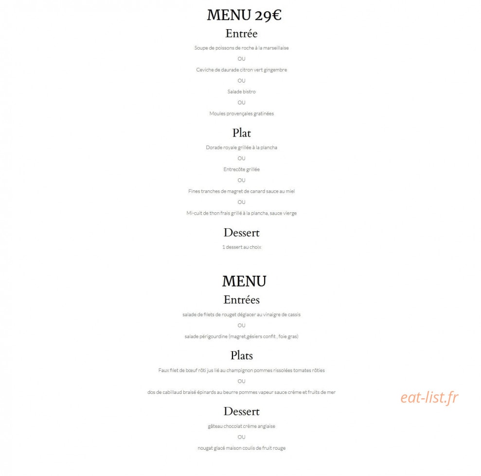 Le Bistro — carte page 7