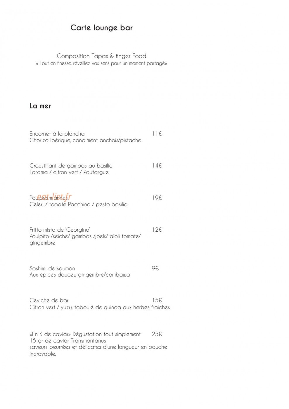 Les Belles Canailles — carte page 4