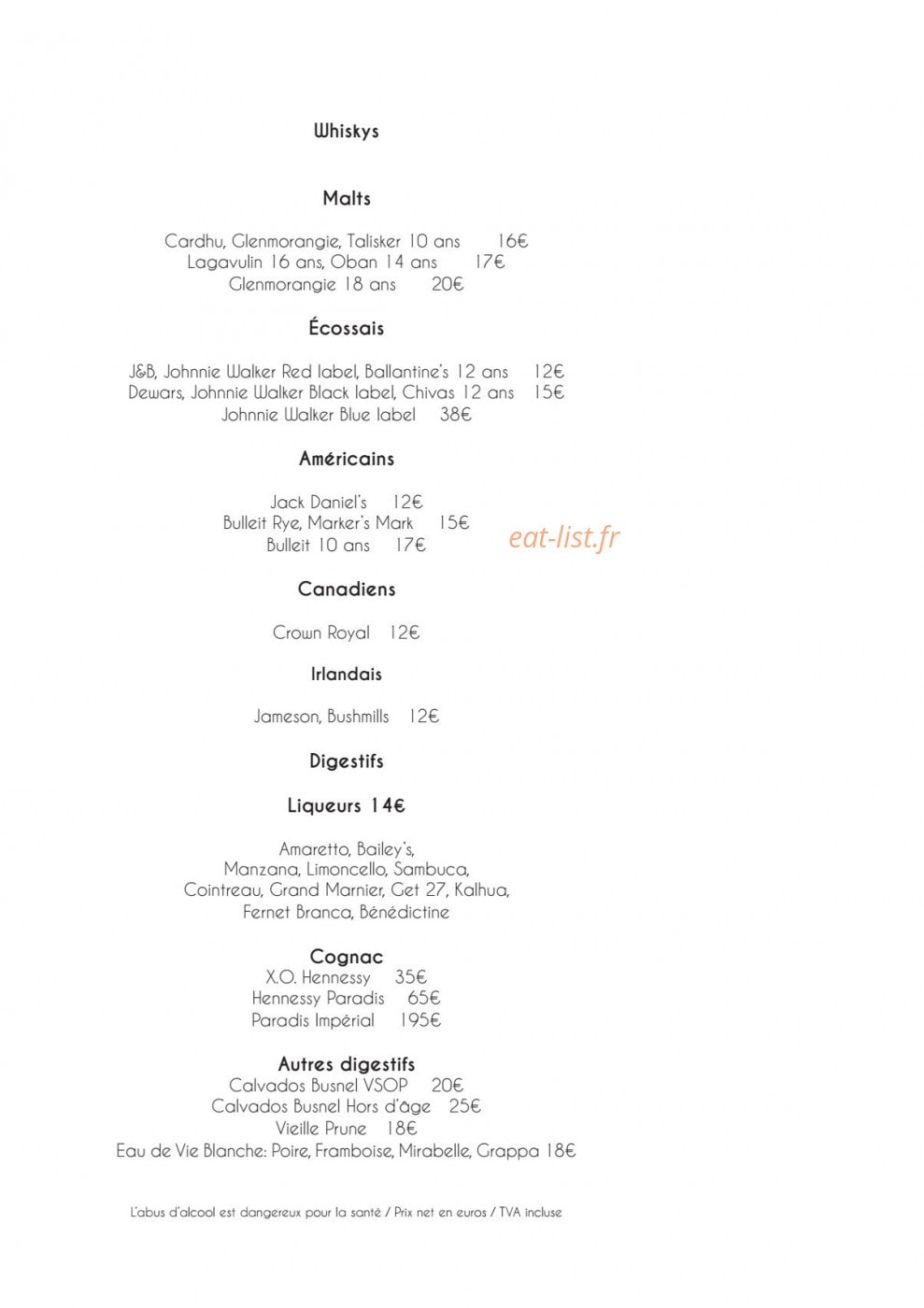Les Belles Canailles — carte page 11
