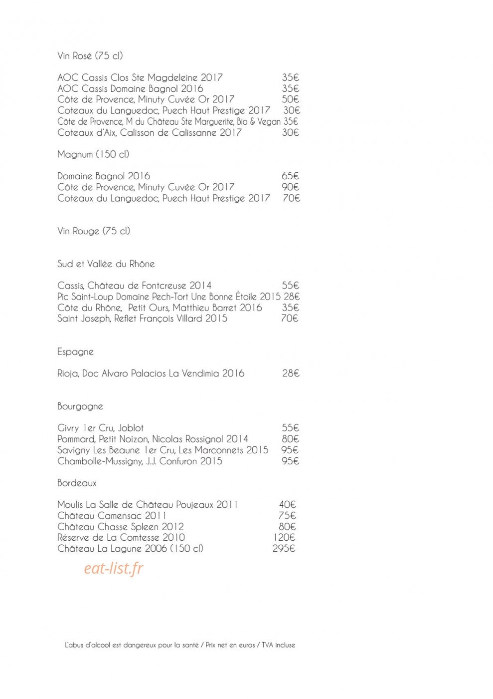 Les Belles Canailles — carte page 8