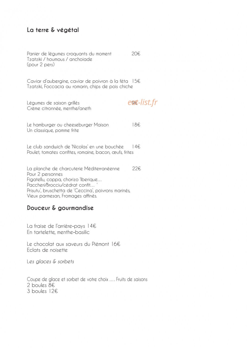 Les Belles Canailles — carte page 5
