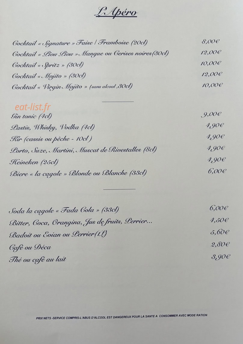Poissonnerie Laurent — carte page 2