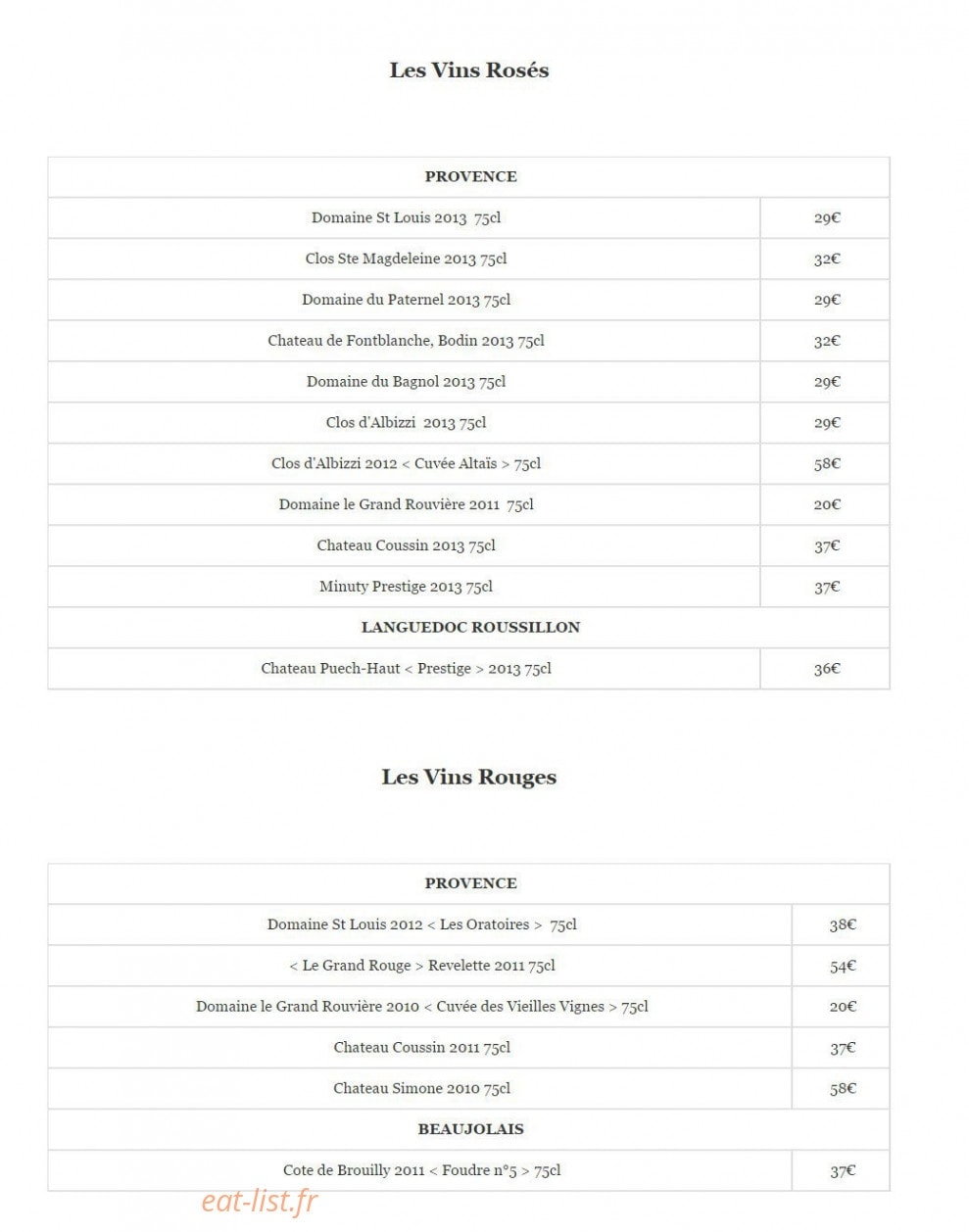 Restaurant Angélina — carte page 5