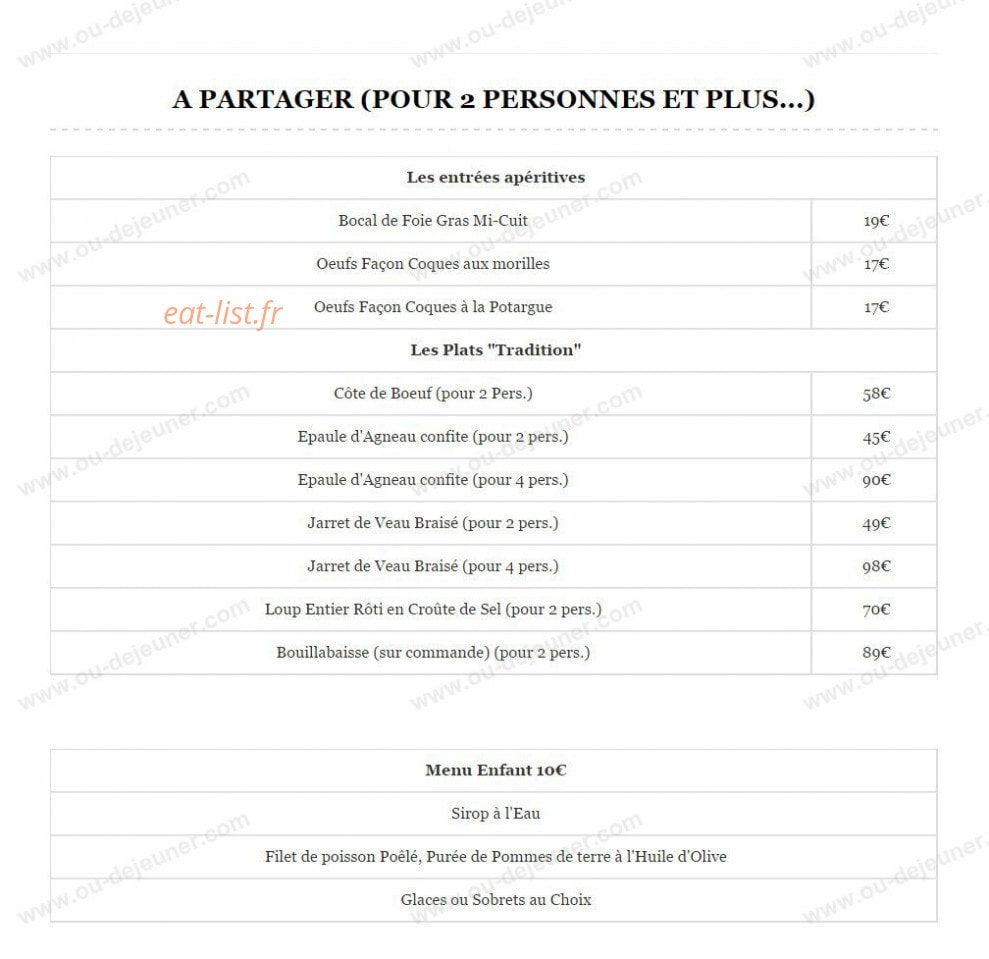 Restaurant Angélina — carte page 2