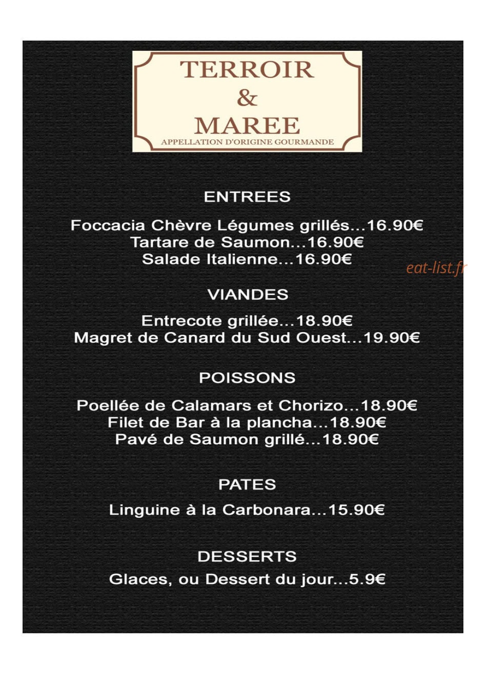 Terroir&Marée — carte page 1