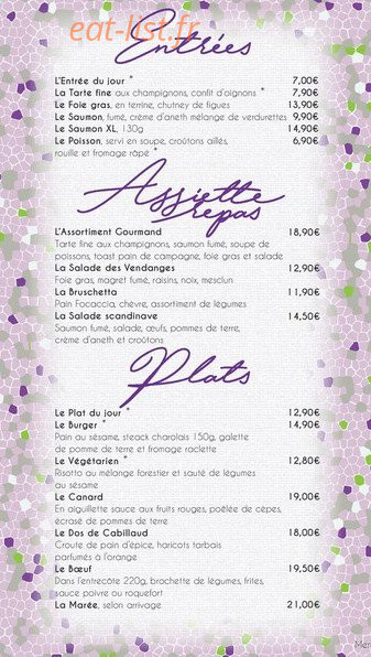 L'Étang des Saveurs — carte page 1