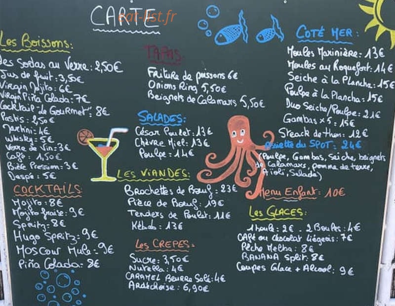 Le Spot Plage — carte page 1
