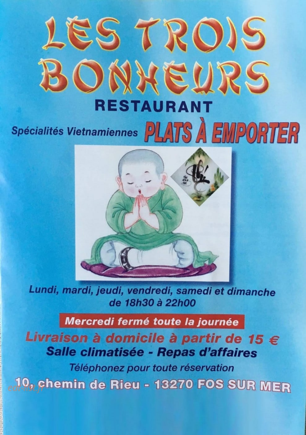 Les 3 Bonheurs — carte page 1