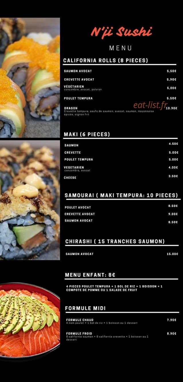 N'Ji Sushi — carte page 2