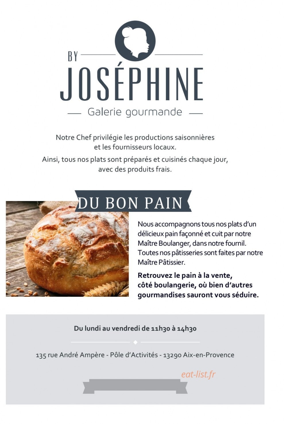 La Table By Joséphine — carte page 1
