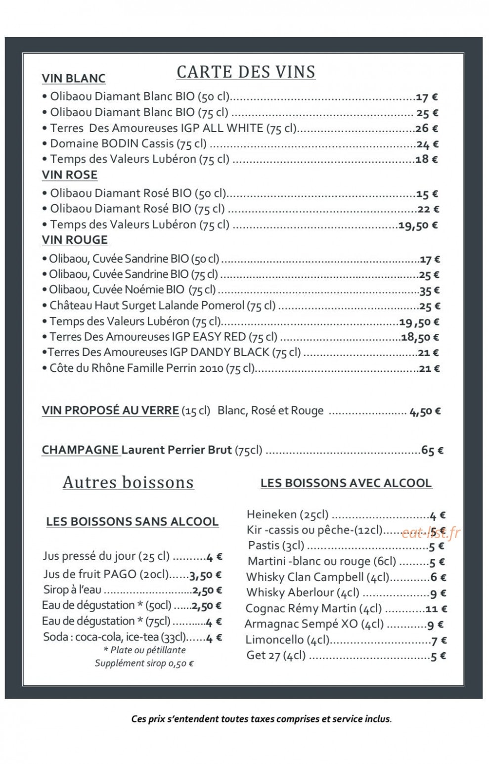 La Table By Joséphine — carte page 4