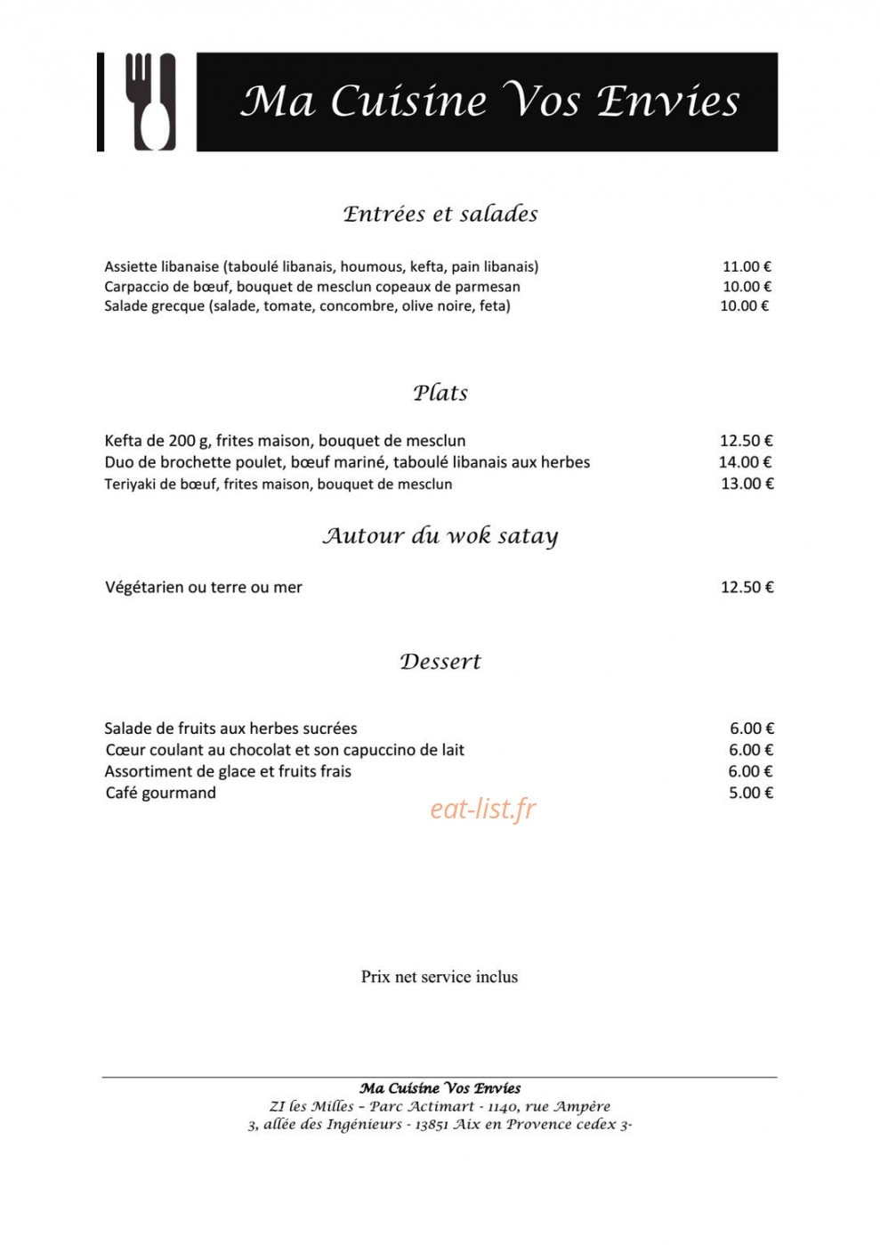 Ma cuisine vos envies — carte page 2