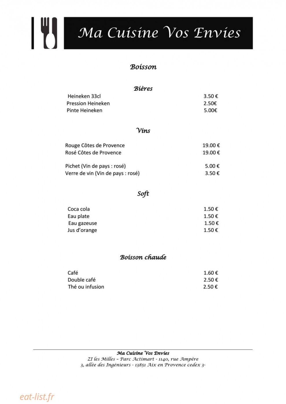 Ma cuisine vos envies — carte page 4