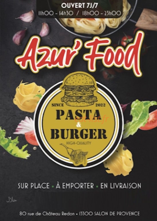 Azur Food — carte page 1