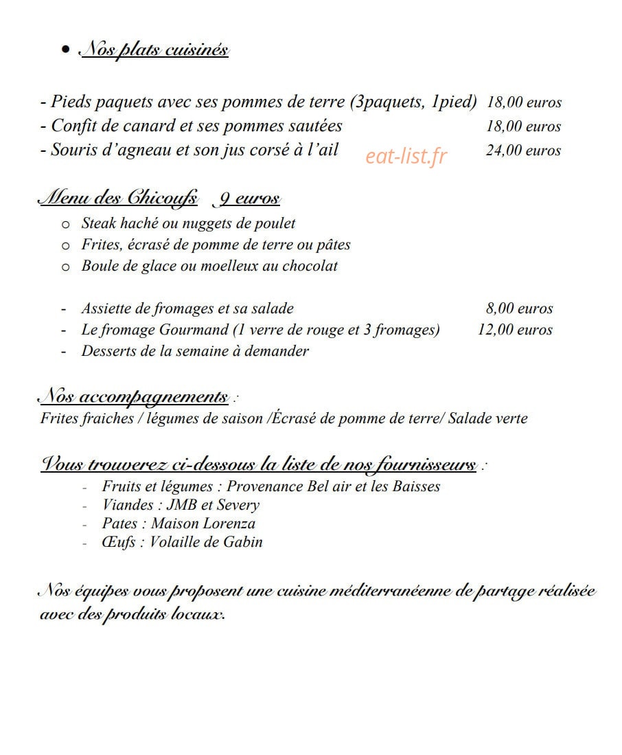Bastide Chez Mus — carte page 3