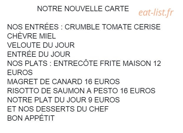 Café restaurant du théatre — carte page 1