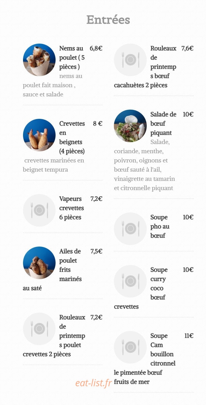 Chez Cam — carte page 1