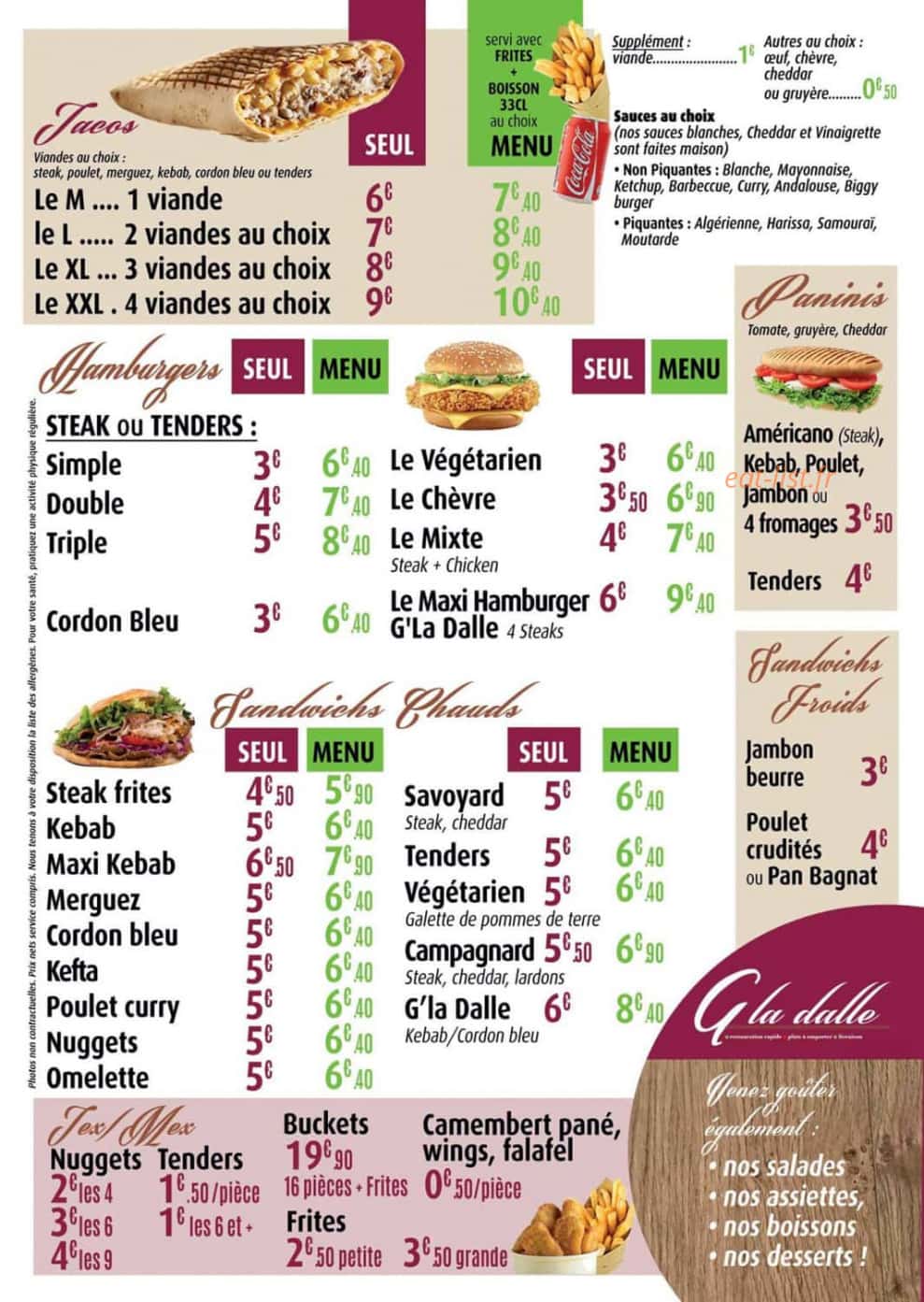 G'la dalle — carte page 1