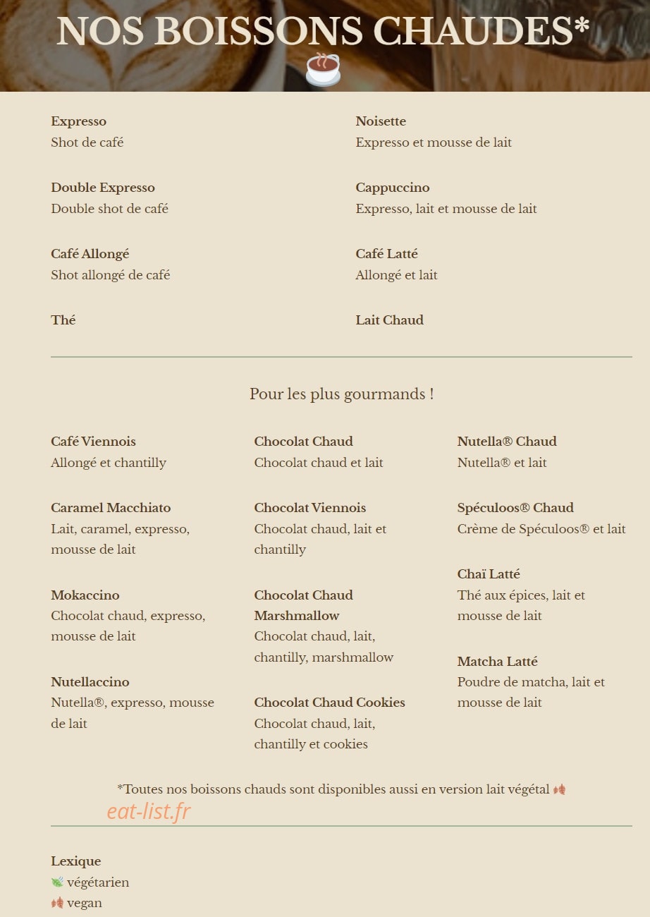 Green Bagel Café — carte page 7