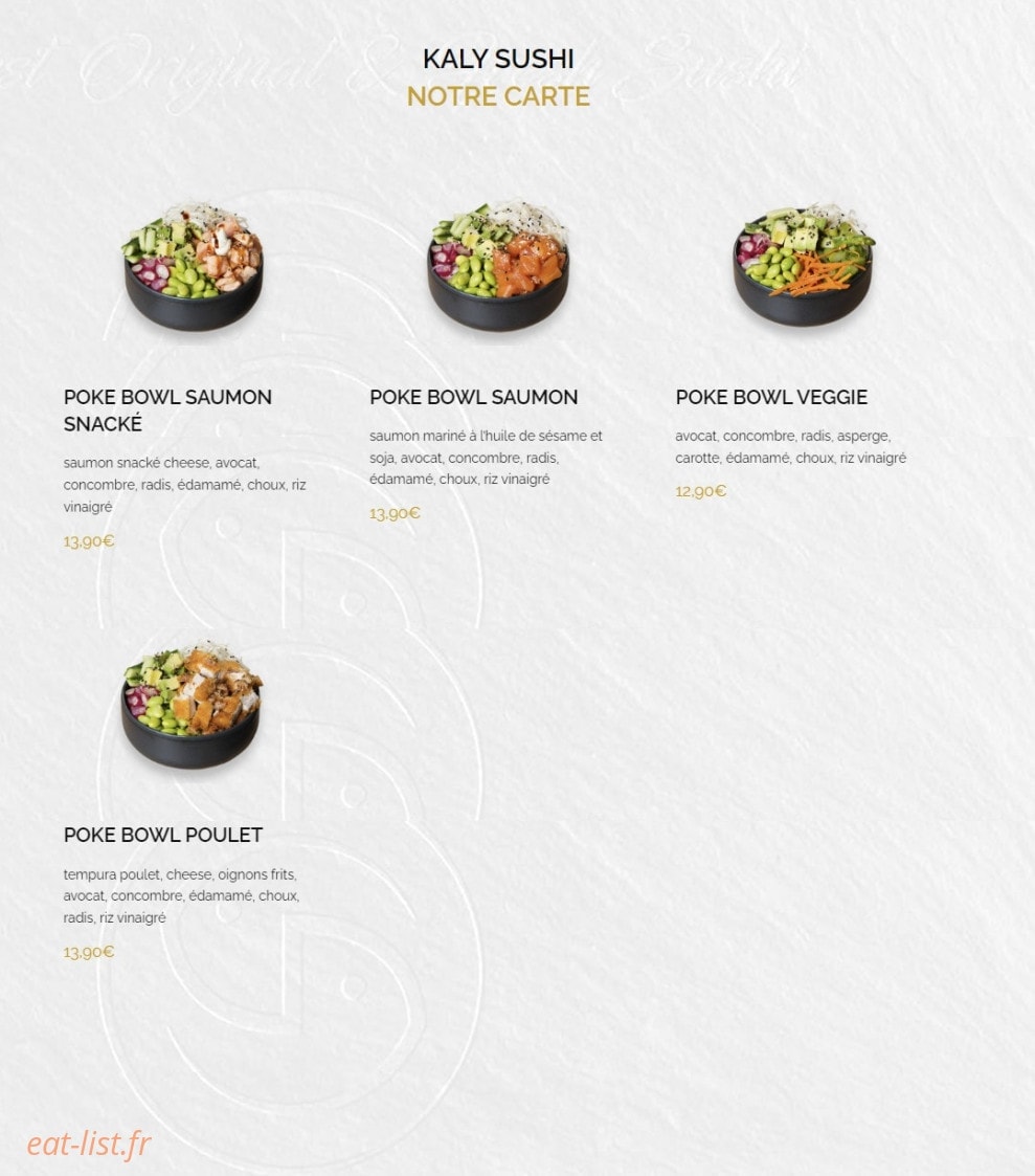 Kaly Sushi — carte page 5