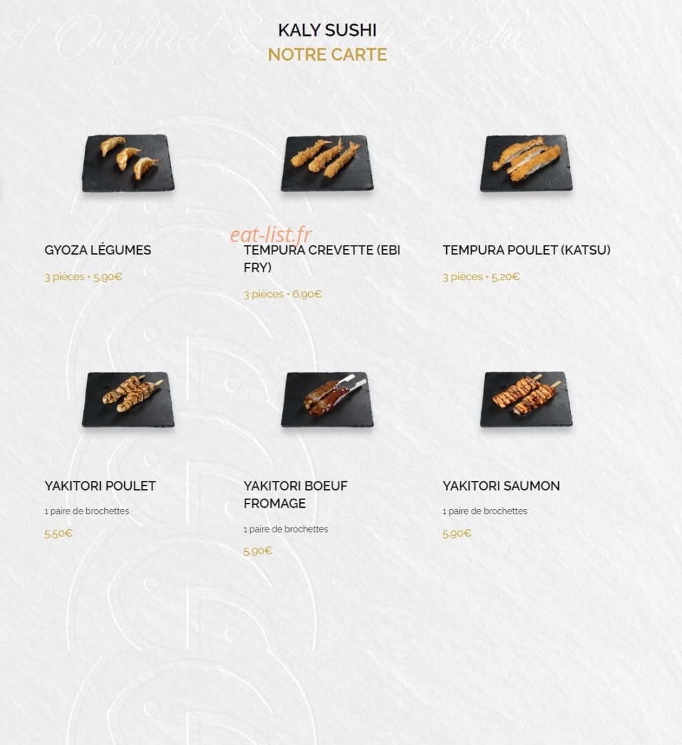 Kaly Sushi — carte page 7