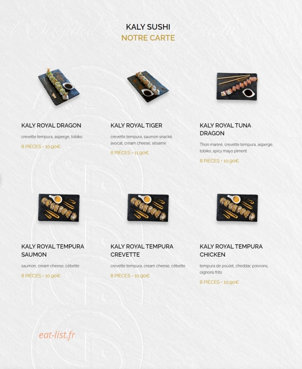Kaly Sushi — carte page 15