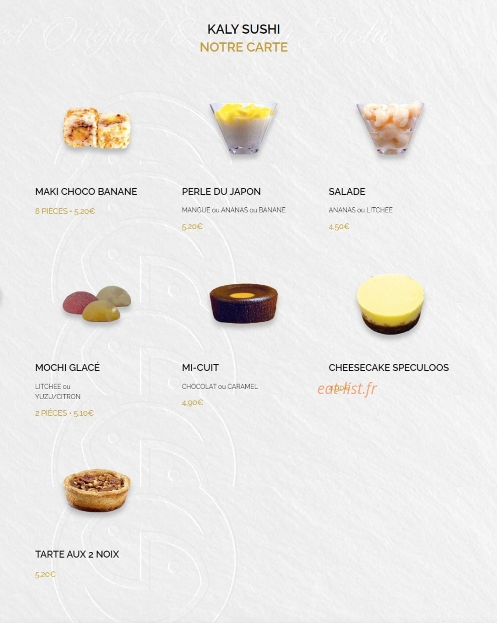 Kaly Sushi — carte page 16