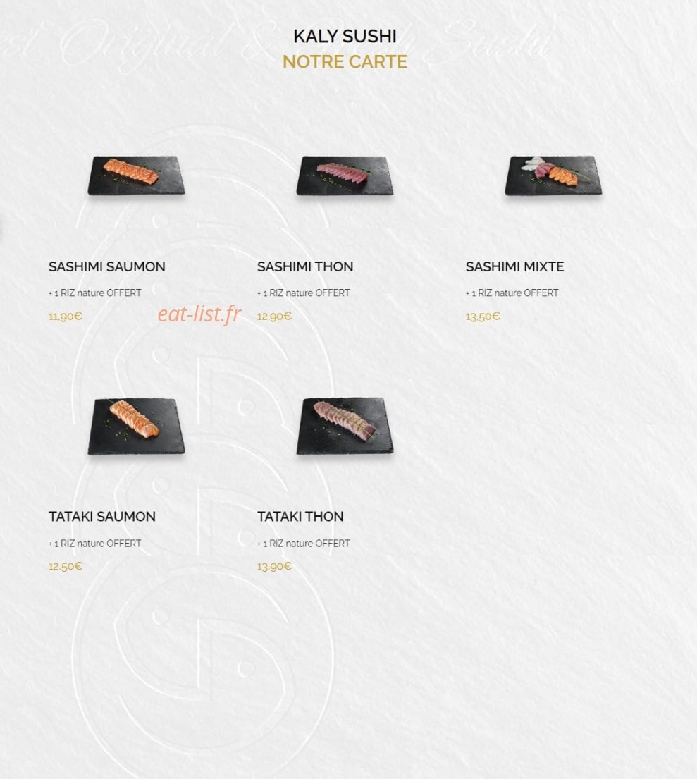Kaly Sushi — carte page 8