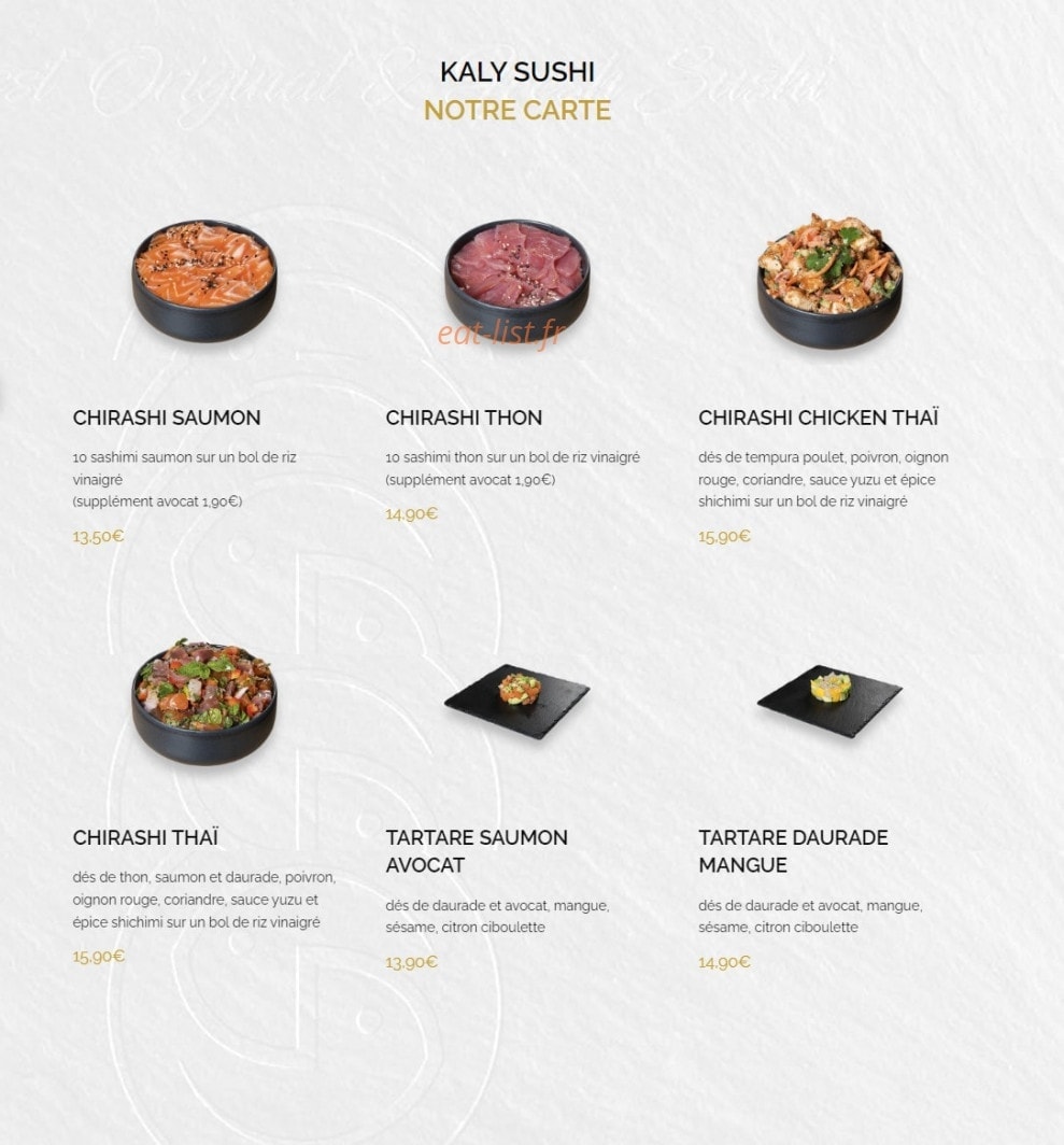 Kaly Sushi — carte page 9