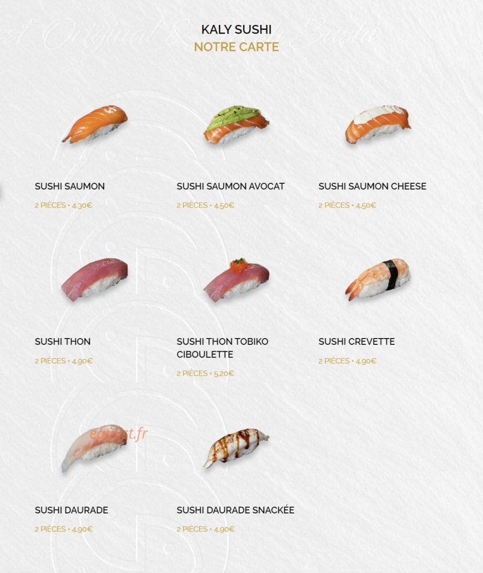 Kaly Sushi — carte page 10